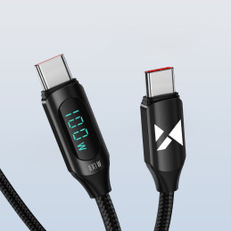 Wozinsky WUCCC2 USB-C – USB-C PD laidas 100W 5A 480Mb/ s 2m – juodas
