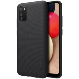 Nillkin Super Frosted Shield sustiprintas dėklo dangtelis Samsung Galaxy A02s EU juodas