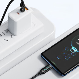 Wozinsky WUCCC1 USB-C – USB-C PD 100W 480Mb/ s laidas 1m su ekranu – juodas