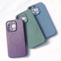 Magnetinis iPhone 13 Pro Max silikoninis dėklas Magsafe – violetinis