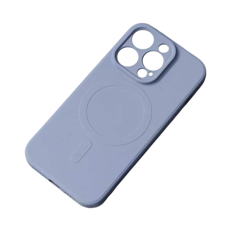 Magnetinis iPhone 13 Pro silikoninis dėklas Magsafe – pilkai mėlynas