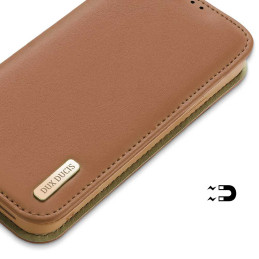 Dux Ducis Hivo piniginės dėklas su RFID blokavimu iPhone 15 Plus - rudas