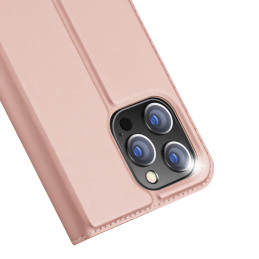 Dux Ducis Skin Pro iPhone 15 Pro Max dėklas su atverčiamu dangteliu ir pinigine – rožinė