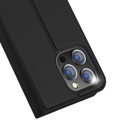 Dux Ducis Skin Pro dėklas iPhone 15 Pro su atvartu ir pinigine - juodas