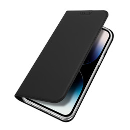 Dux Ducis Skin Pro dėklas iPhone 15 Pro su atvartu ir pinigine - juodas