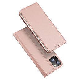 Dux Ducis Skin Pro iPhone 15 Plus dėklas su atvartu ir pinigine - rožinė