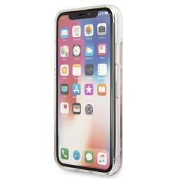 Karl Lagerfeld Glitter Signature dėklas iPhone X/ Xs - rožinis ir auksinis