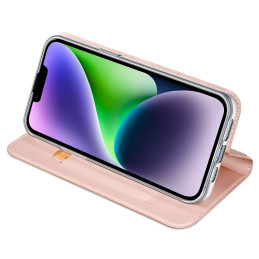 Dux Ducis Skin Pro atverčiamas dėklas ir piniginė iPhone 15 - rožinė