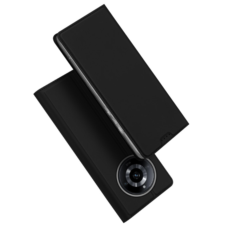 Dux Ducis Skin Pro dėklas, skirtas Realme 11 dangteliu su atvartu kortelių piniginės stovu juodas
