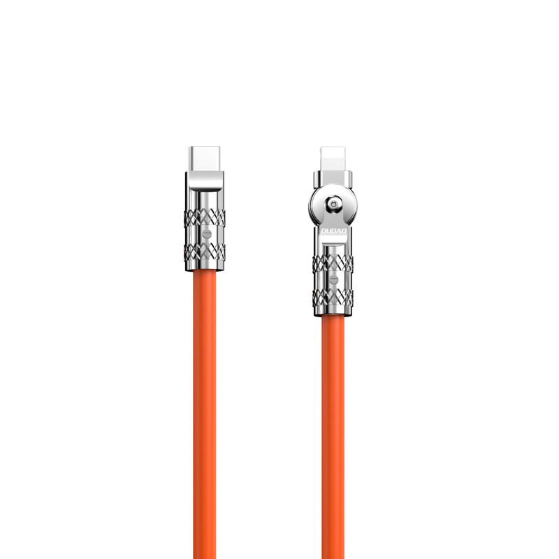 Dudao L24CL USB-C – žaibiškas kabelis su 180° pasukimu 30W 1m – oranžinis