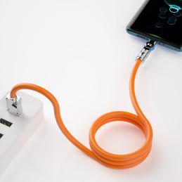 Dudao L24CL USB-C – žaibiškas kabelis su 180° pasukimu 30W 1m – oranžinis