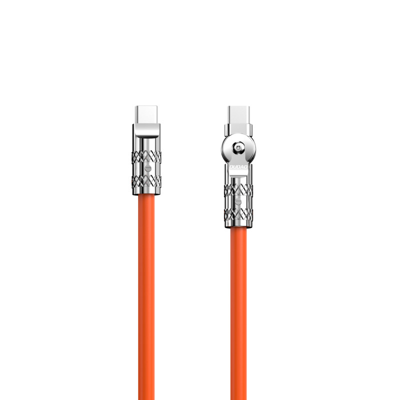 Dudao L24CC USB-C – kampinis USB-C laidas su 180° pasukimu 120W 1m – oranžinis