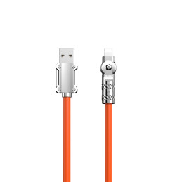 Dudao L24AL USB-A – žaibiškas kabelis su 180° pasukimu 30W 1m – oranžinis