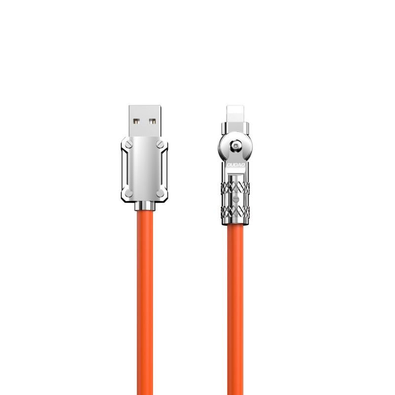 Dudao L24AL USB-A – žaibiškas kabelis su 180° pasukimu 30W 1m – oranžinis