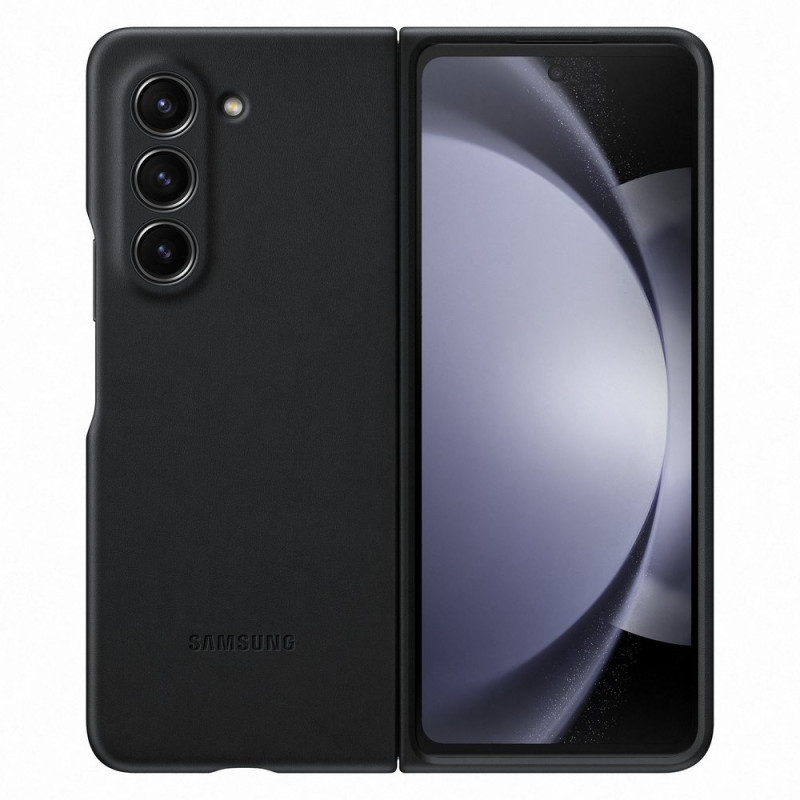 Ekologinės odos dėklas Samsung Galaxy Z Fold 5 - juodas