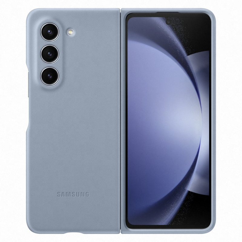 Ekologinės odos dėklas Samsung Galaxy Z Fold 5 - mėlynas