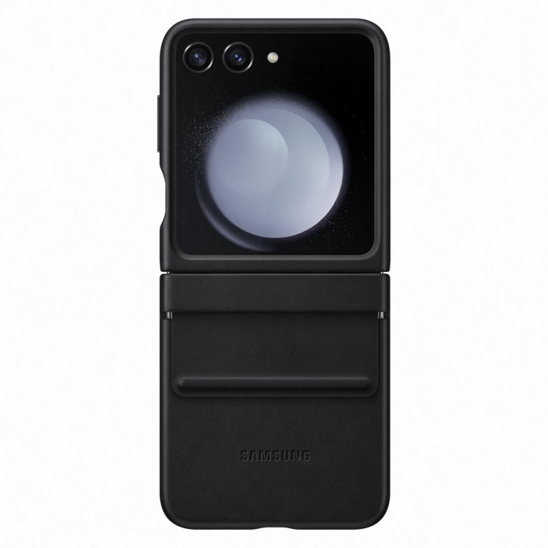 Ekologinės odos dėklas Samsung Galaxy Z Flip 5 - juodas