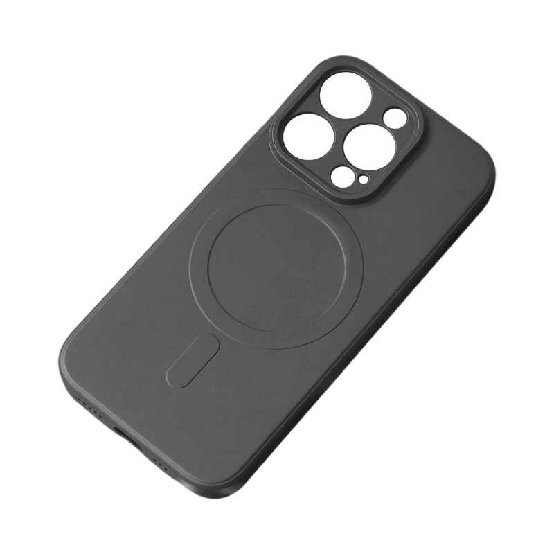 Su MagSafe suderinamas silikoninis dėklas, skirtas iPhone 15 Pro Max Silicone Case - juodas
