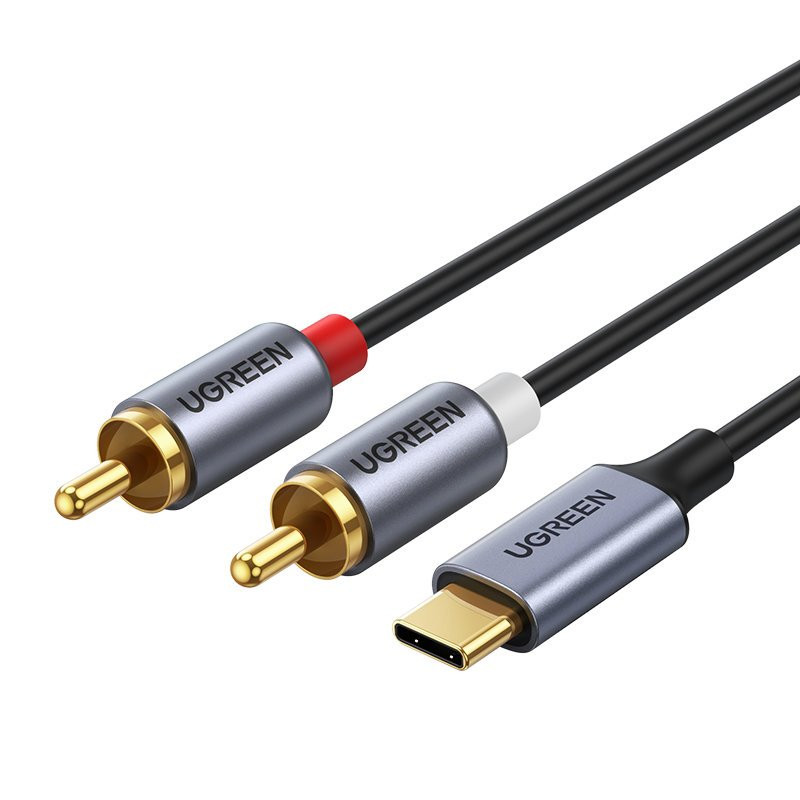 Ugreen kabelio garso garso kabelis C tipo USB (vyriškas) – 2RCA (vyriškas) 1,5 m pilkas (20193 CM451)