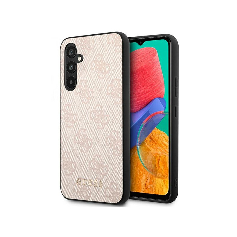 Guess 4G Metal Gold Logo dėklas, skirtas Samsung Galaxy A54 - rožinis