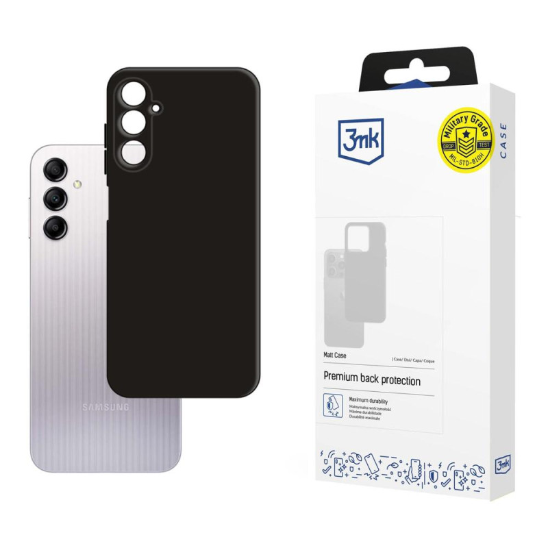 3mk matinis dėklas, skirtas Samsung Galaxy A14 5G – juodas
