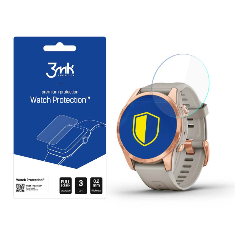 3mk Watch Protection™ hibridinis stiklas v. FlexibleGlass Lite ant Garmin Fenix 7S Pro Solar