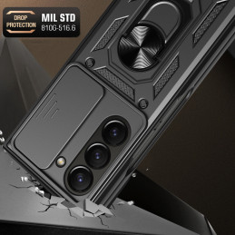 Hybrid Armor Camshield Dėklas, skirtas Z Fold 5 5G su fotoaparato apsauga – juodas