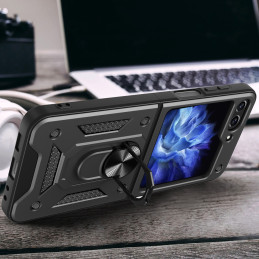 Hibridinis šarvų kameros skydo dėklas, skirtas Z Flip 5 5G su fotoaparato apsauga – rožinis
