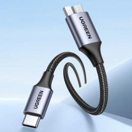 USB C / mikro USB-B 3.0 laidas Ugreen US565 5Gb/ s 3A 1m – pilkas