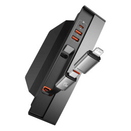 „Baseus T-Space“ serijos USB koncentratorius, skirtas „Tesla Model 3/ Y“ su įmontuotu 45 W USB C laidu – juodas
