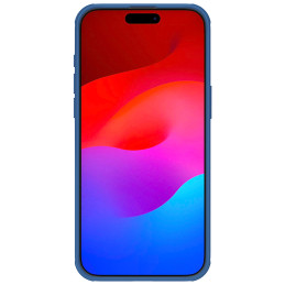 Nillkin Super Frosted Shield Pro sustiprintas dėklas skirtas iPhone 15 Pro Max – mėlynas