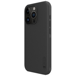Nillkin Super Frosted Shield Pro sustiprintas dėklas iPhone 15 Pro - juodas