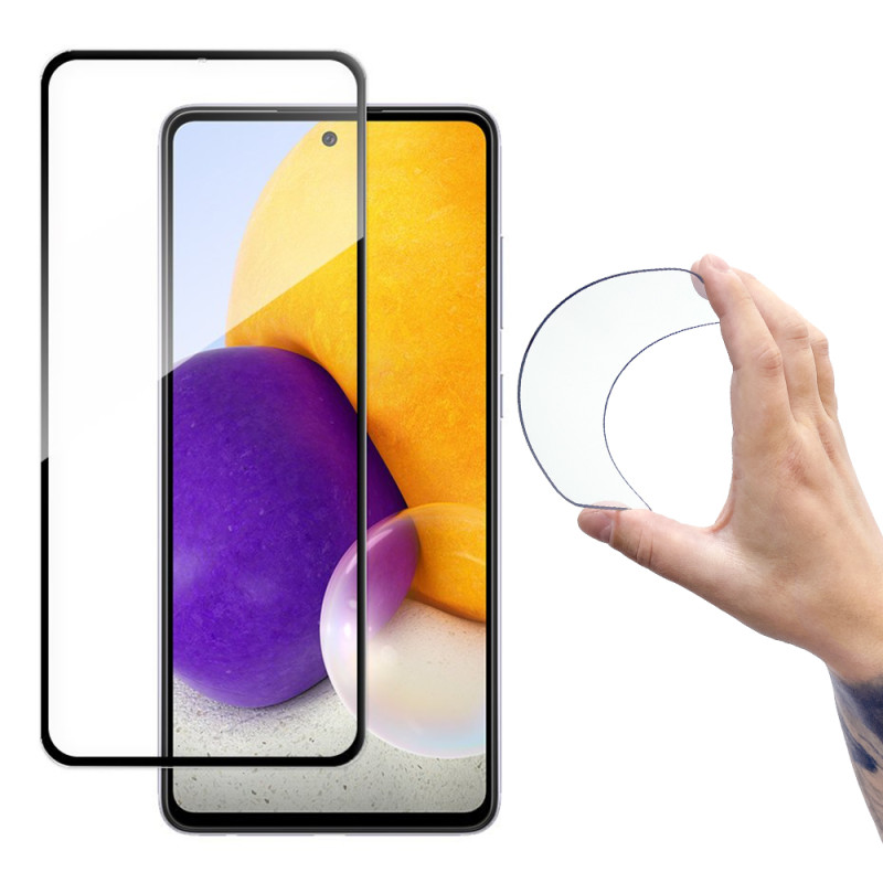Wozinsky viso dangčio Flexi nano stiklo plėvelės grūdintas stiklas su rėmeliu Samsung Galaxy A72 4G Black