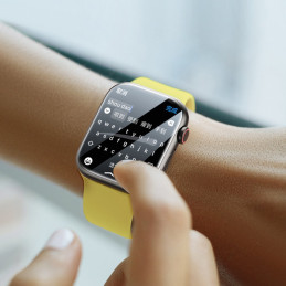 2x Baseus NanoCrystal apsauginės folijos rinkinys Apple Watch 7/ 8/ 9 45mm + montavimo rinkinys - skaidrus