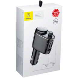 Baseus S-06 Bluetooth/ USB automobilinis FM siųstuvas (Overseas Edition) – juodas