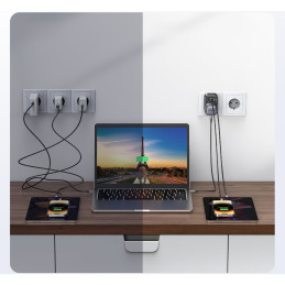 30 W maitinimo įkroviklis (2xUSB/ USB C/ AC) / adapteris JK - EU 13A Ugreen CD314 - juodas