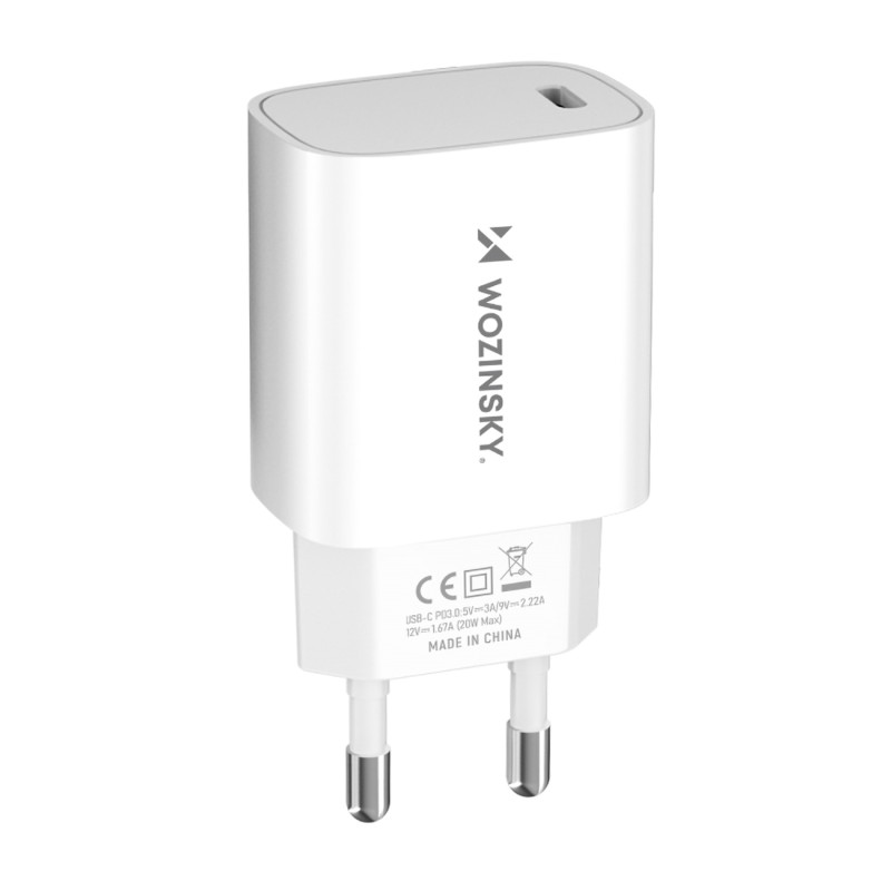 Wozinsky WGWCCW 20W USB-C sieninis įkroviklis - baltas