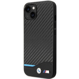 BMW Leather Carbon dėklas iPhone 13 - juodas
