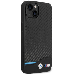 BMW Leather Carbon dėklas iPhone 13 - juodas