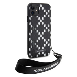Karl Lagerfeld Monogram Losange Saffiano dėklas iPhone 11 / Xr - juodas
