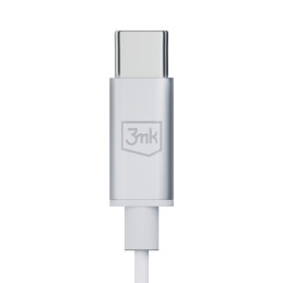 3mk Wired Headphones laidinės ausinės su USB-C jungtimi – baltos spalvos