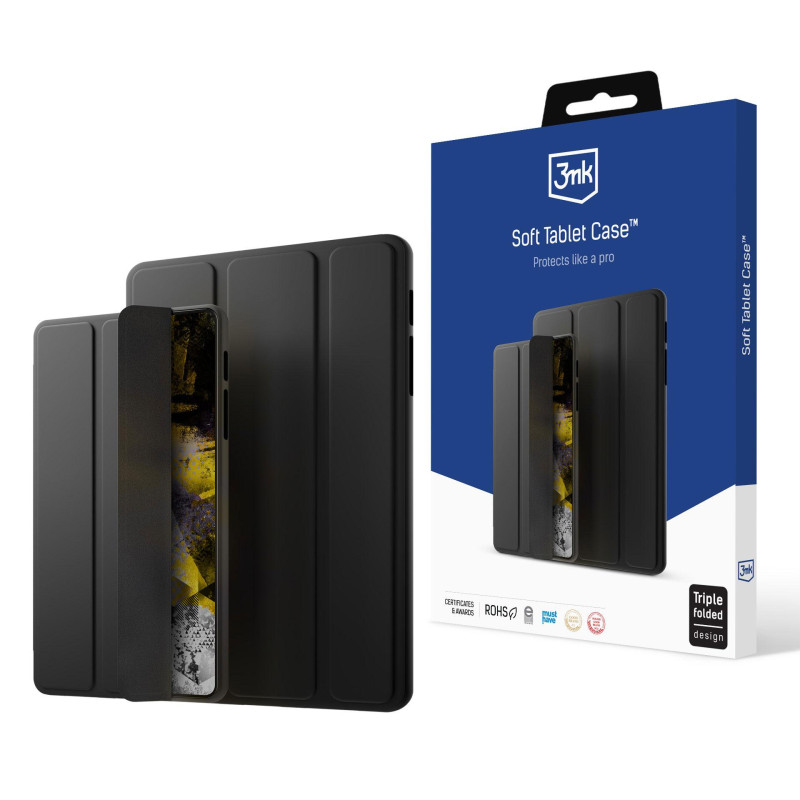 3mk minkštas planšetinio kompiuterio dėklas, skirtas iPad Pro 12,9" 4/ 5/ 6 gen - juodas
