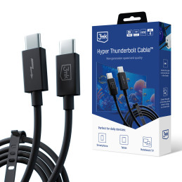 3mk Hyper Cable ThunderBolt 240W - juodas