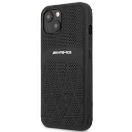 AMG Leather Curved Lines dėklas iPhone 13 - juodas
