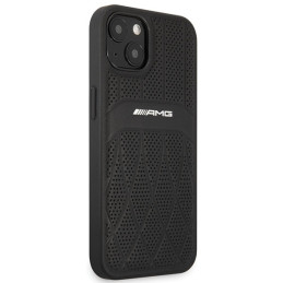 AMG Leather Curved Lines dėklas iPhone 13 - juodas