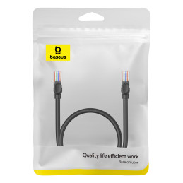 „Baseus High Speed Cat 5 RJ-45 Ethernet“ kabelis 1000 Mb/ s 0,5 m apvalus - juodas