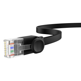 Baseus High Speed Cat 6 RJ-45 1000Mb/ s Ethernet kabelis 12m plokščias - juodas
