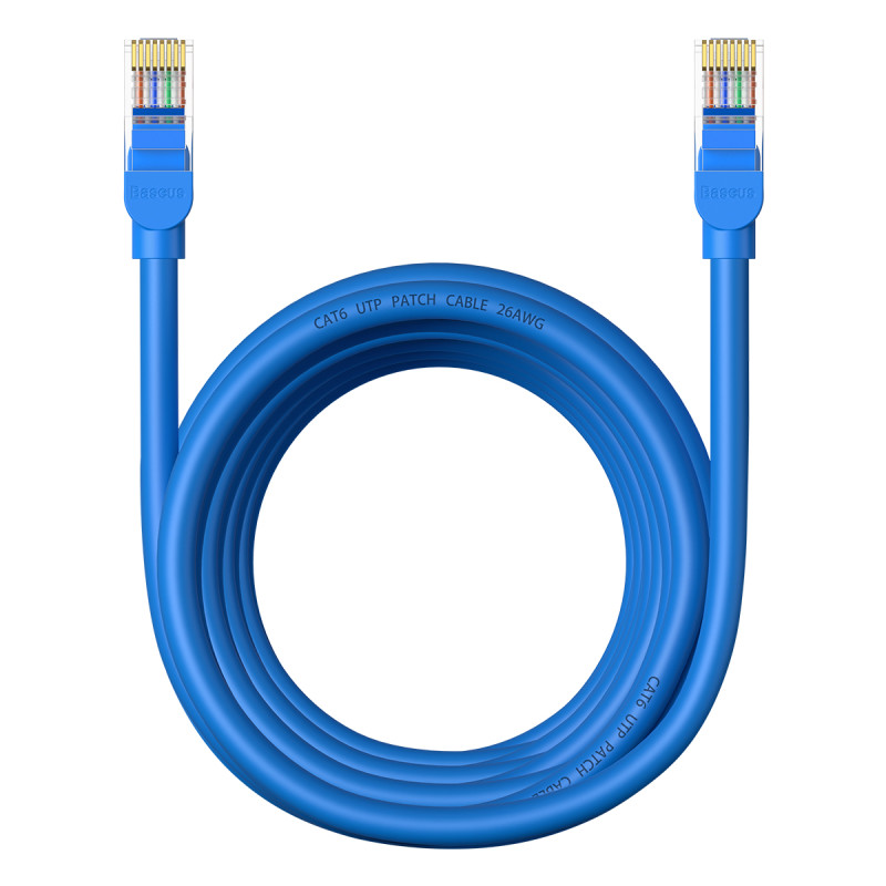 Baseus High Speed Cat 6 RJ-45 1000Mb/ s Ethernet kabelis 5m apvalus - mėlynas