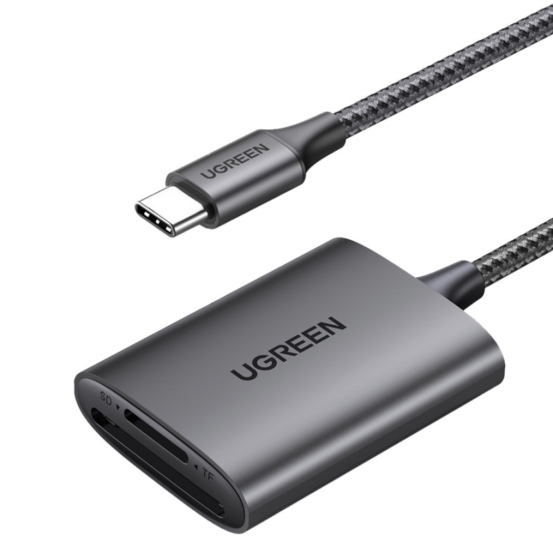 Ugreen CM401 USB C 5Gb/ s SD/ TF kortelių skaitytuvas - pilkas