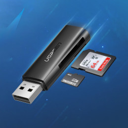 Ugreen CM264 USB 3.0 SD/ TF kortelių skaitytuvas – juodas